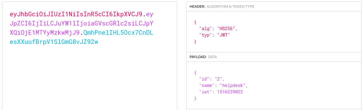 HS256 JWT