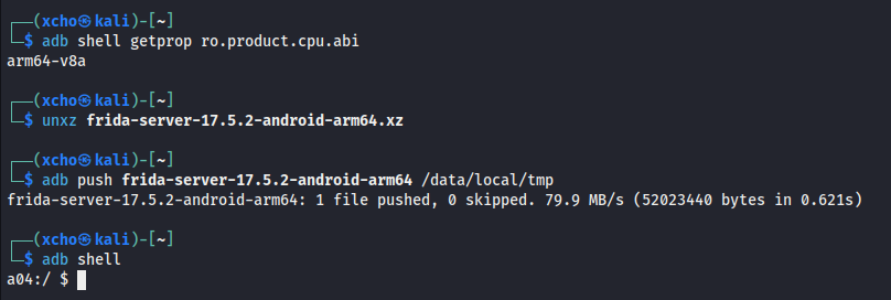 push frida-server to device