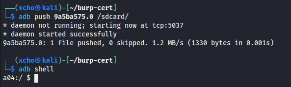 push the certificate