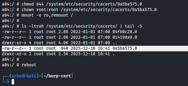 adjust cert permission and owner then remount to read-only